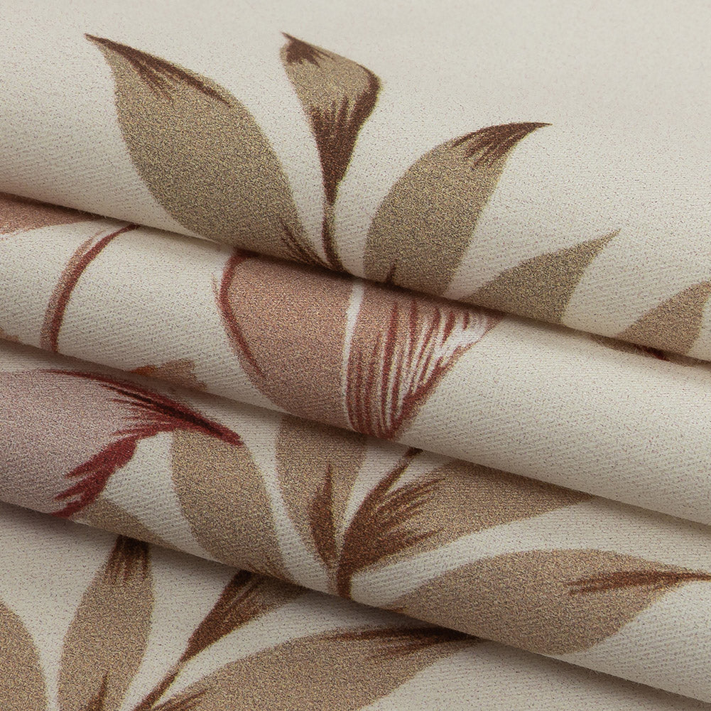 Mood Exclusive Cream Pastel Tropics Stretch Cotton Twill