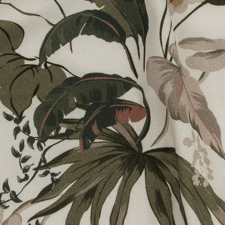 Mood Exclusive Ivory Leafy Greens Stretch Cotton Twill