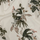 Mood Exclusive Ivory Leafy Greens Stretch Cotton Twill