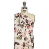Mood Exclusive Ivory Hibiscus Holiday Stretch Cotton Twill