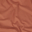 Stretch Cotton and Viscose Sateen Print - Burnt Orange and Blue Geometric Lattice - Mood Exclusive Cylindrically Angled