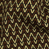 Stretch Cotton and Viscose Sateen Print - Brown and Cream Skinny Chevron - Mood Exclusive V for Visionary