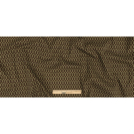 Stretch Cotton and Viscose Sateen Print - Brown and Cream Skinny Chevron - Mood Exclusive V for Visionary