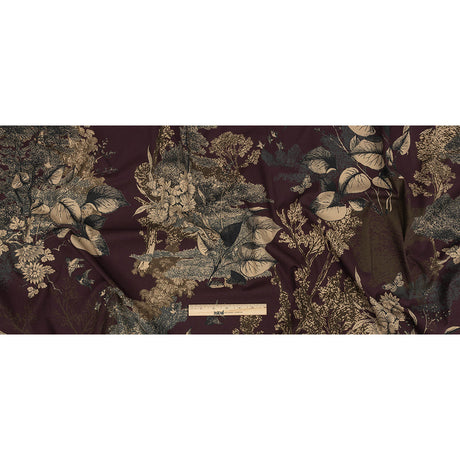 Mood Exclusive Burgundy Flying Home Stretch Cotton Poplin
