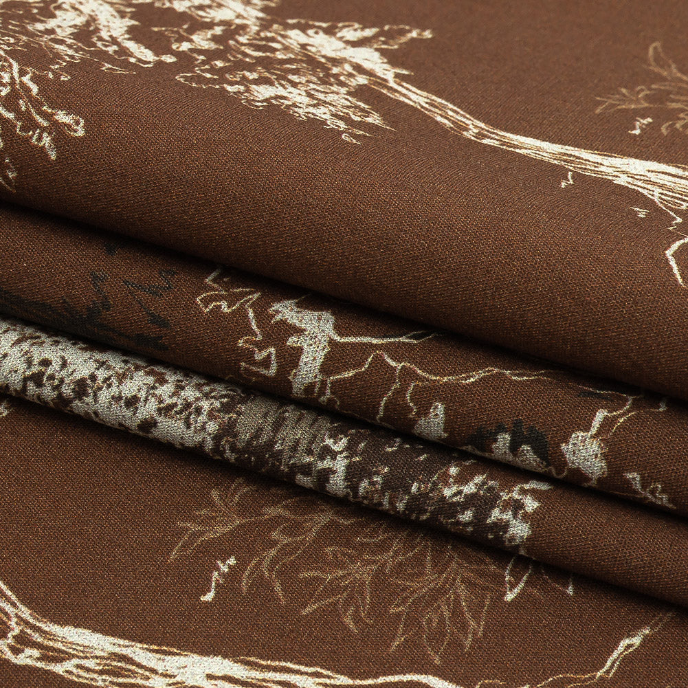Mood Exclusive Brown Old Growth Stretch Cotton Poplin