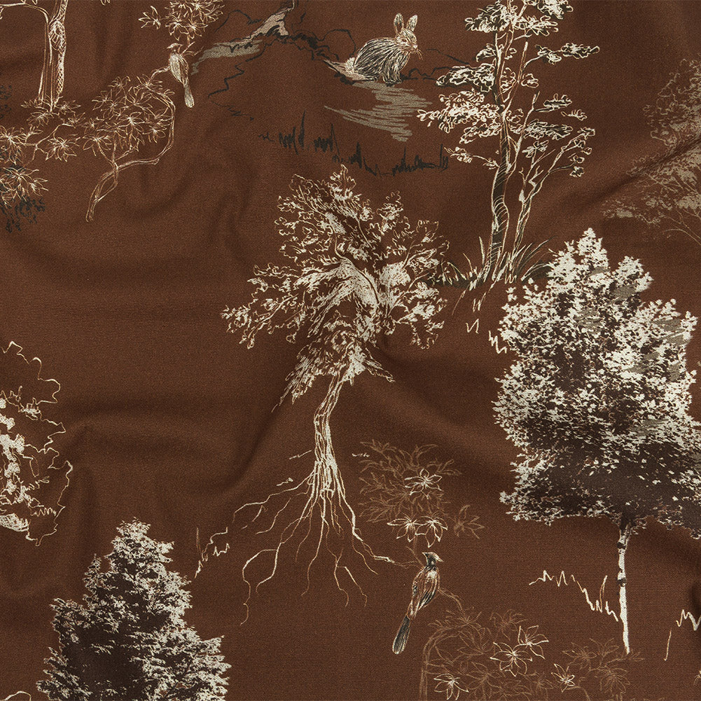 Mood Exclusive Brown Old Growth Stretch Cotton Poplin