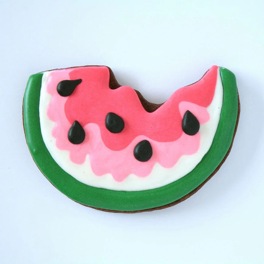 Ann Clark Watermelon Slice with bite taken out Cookie Cutter, 3.75"