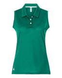 Women's Ottoman Sleeveless Polo in Recycled Polyester Blend