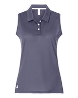 Women's Ottoman Sleeveless Polo in Recycled Polyester Blend