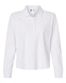 Women's Beyond Long Sleeve Loose Polo | Micro Waffle Cotton Blend, 4-Button Placket