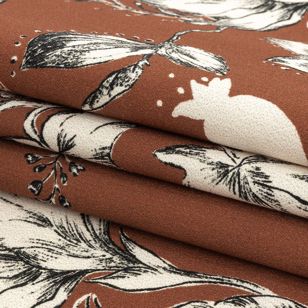 Mood Exclusive Brown Curious Consideration Stretch Cotton Sateen