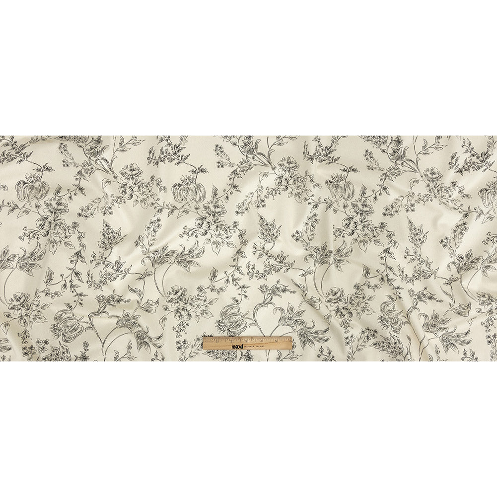 Mood Exclusive Ivory Organic Delineation Stretch Cotton Sateen