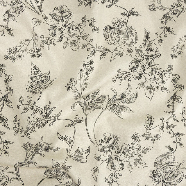 Mood Exclusive Ivory Organic Delineation Stretch Cotton Sateen