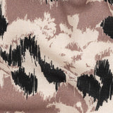 Slubbed Viscose Woven Print - Mauve, Black and Cream Ikat Floral - Mood Exclusive Layers of Luxury