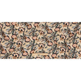 Slubbed Viscose Woven Print - Mustard and Terracotta Floral and Zig Zag - Mood Exclusive Retro Blossoms