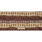 Slubbed Viscose Woven Print - Rust and Mustard Medallion Stripes - Mood Exclusive Hipster Haven