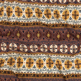 Slubbed Viscose Woven Print - Rust and Mustard Medallion Stripes - Mood Exclusive Hipster Haven