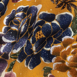 Slubbed Viscose Woven Print - Gamboge Yellow Diamonds and Floral - Mood Exclusive Melange de Fleurs