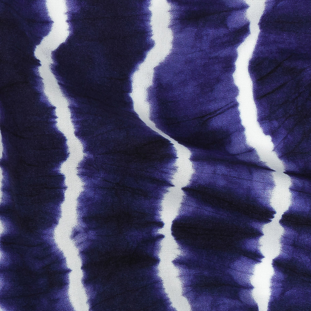 Mood Exclusive Navy Twisted Tie Dye Stretch Viscose Batiste