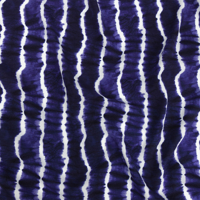 Mood Exclusive Navy Twisted Tie Dye Stretch Viscose Batiste