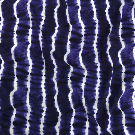 Mood Exclusive Navy Twisted Tie Dye Stretch Viscose Batiste