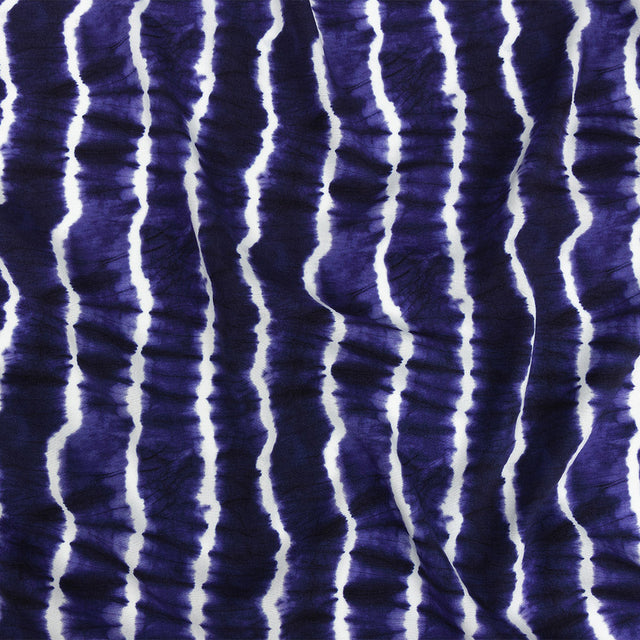Mood Exclusive Navy Twisted Tie Dye Stretch Viscose Batiste