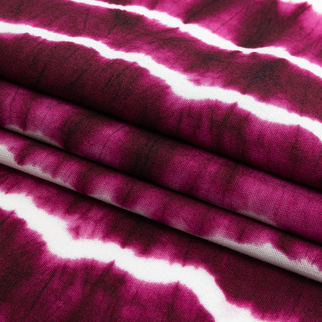 Stretch Viscose Batiste Print - Fuchsia and White Tie Dye - Mood Exclusive Making Waves