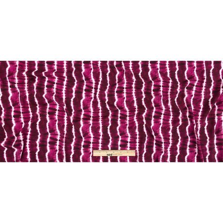 Stretch Viscose Batiste Print - Fuchsia and White Tie Dye - Mood Exclusive Making Waves