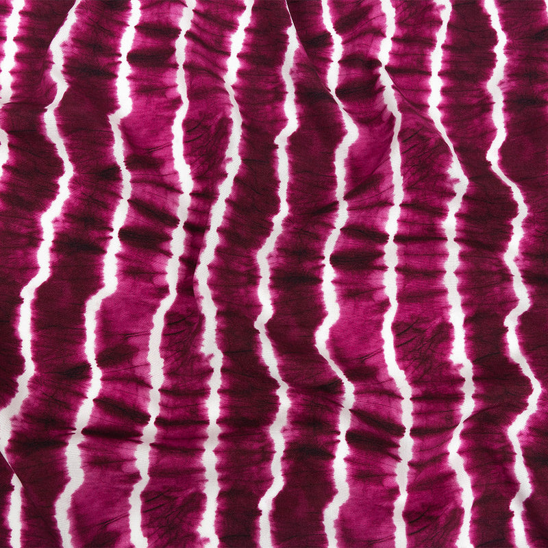 Stretch Viscose Batiste Print - Fuchsia and White Tie Dye - Mood Exclusive Making Waves