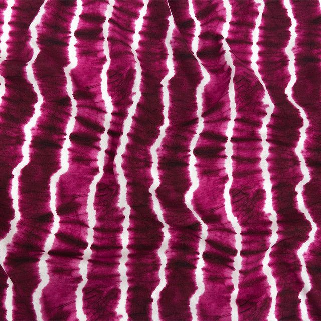 Stretch Viscose Batiste Print - Fuchsia and White Tie Dye - Mood Exclusive Making Waves