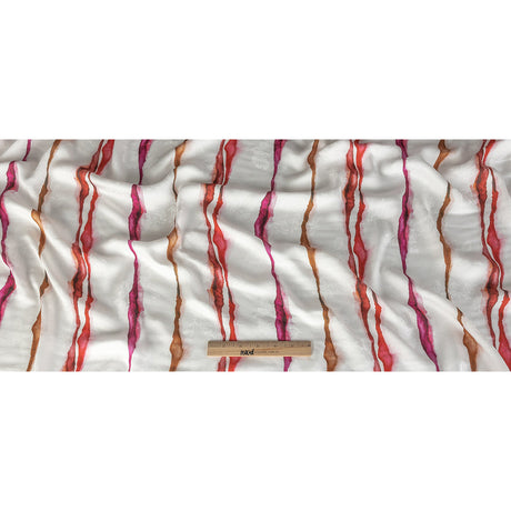 Mood Exclusive Red Chromatic Crevices Flowery Viscose Jacquard