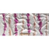 Flowery Viscose Jacquard Print - Violet and Peach Tie Dye Stripes - Mood Exclusive Cloud Writing