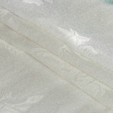 Flowery Viscose Jacquard Print - Green and Blue Tie Dye Stripes - Mood Exclusive Cloud Writing