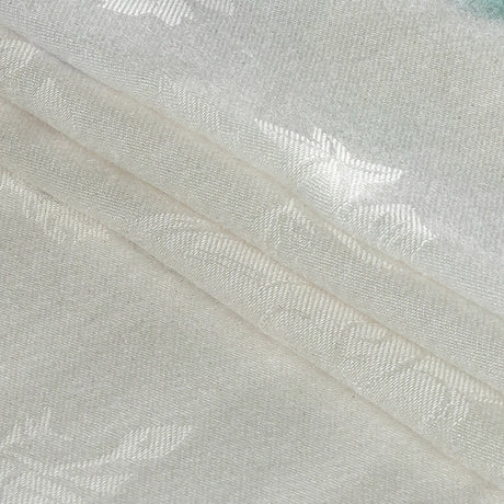 Flowery Viscose Jacquard Print - Green and Blue Tie Dye Stripes - Mood Exclusive Cloud Writing