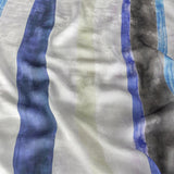 Flowery Viscose Jacquard Print - Blue, Black and Cream Painterly Stripes - Mood Exclusive Wayfaring Waterlines