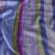 Flowery Viscose Jacquard Print - Periwinkle, Blue and Olive Stripes - Mood Exclusive Fossil Fascination