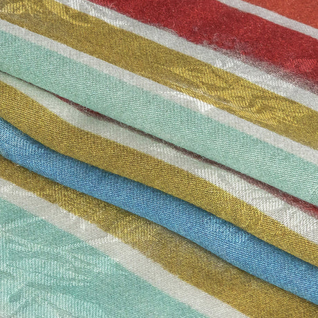 Flowery Viscose Jacquard Print - Rainbow Stripes - Mood Exclusive Striation Satisfaction