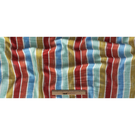 Flowery Viscose Jacquard Print - Rainbow Stripes - Mood Exclusive Striation Satisfaction