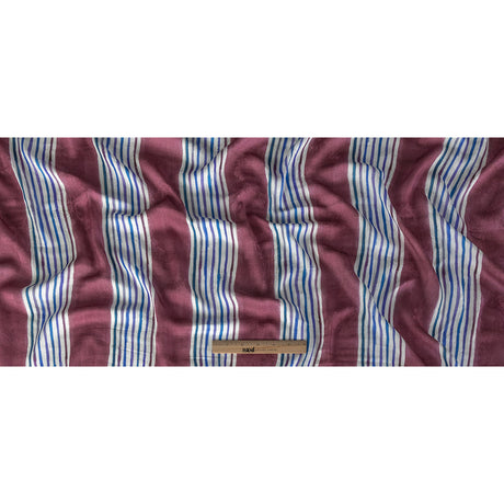 Flowery Viscose Jacquard Print - Purple, Blue and White Stripes - Mood Exclusive Morning Blinds