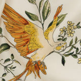 Sustainable Viscose Woven Print - Ivory and Green Birds in Branches - Mood Exclusive Avian Adoration