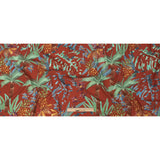 Sustainable Viscose Woven Print - Red-Orange and Green Painterly Palm Trees - Mood Exclusive Sundrenched Splash