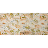 Sustainable Viscose Woven Print - Ivory Animals and Palm Trees - Mood Exclusive Savanna Spectacle