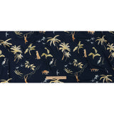 Sustainable Viscose Woven Print - Navy Animals and Palm Trees - Mood Exclusive Savanna Spectacle