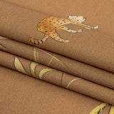 Sustainable Viscose Woven Print - Beige Animals and Palm Trees - Mood Exclusive Savanna Spectacle