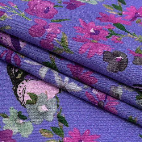 Sustainable Viscose Woven Print - Lavender Butterflies and Flowers - Mood Exclusive Mariposa Oasis