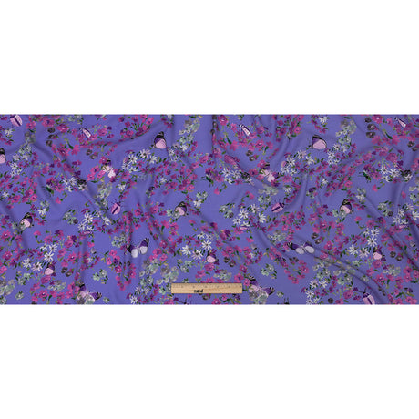 Sustainable Viscose Woven Print - Lavender Butterflies and Flowers - Mood Exclusive Mariposa Oasis