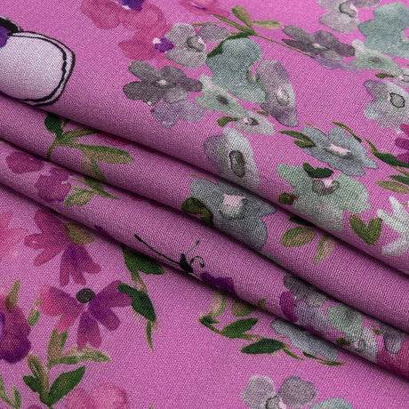 Sustainable Viscose Woven Print - Orchid Butterflies and Flowers - Mood Exclusive Mariposa Oasis