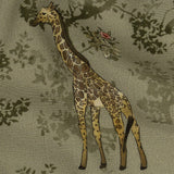 Sustainable Viscose Woven Print - Pale Green Savanna Animals and Trees - Mood Exclusive Serene Safari