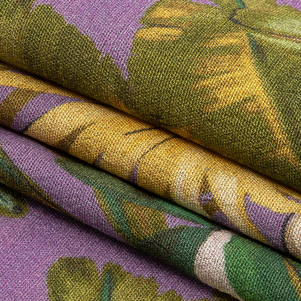 Sustainable Viscose Woven Print - Purple, Green and Red Floral - Mood Exclusive Vivid Vanity