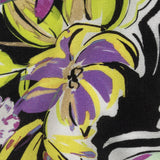 Sustainable Viscose Woven Print - Black, Purple and Yellow Floral - Mood Exclusive Greenhouse Gala